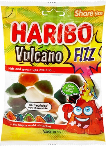 Haribo Vulcano Fizz Sour Sweets 140g