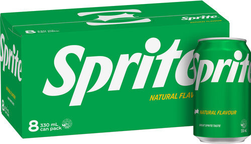 Sprite Lemon Lime Soft Drink Cans 8pk x 330ml