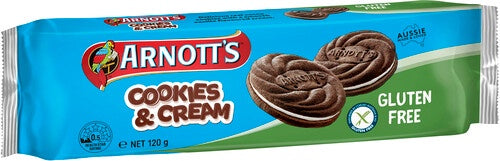 Arnotts Biscuits Cookies & Cream Gluten Free 120g