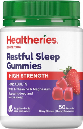 Healtheries Restful Sleep High Strength Berry Flavoured Gummies 50pk