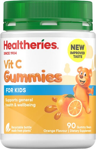 Healtheries Vit C For Kids Orange Flavoured Gummy Bears 90pk