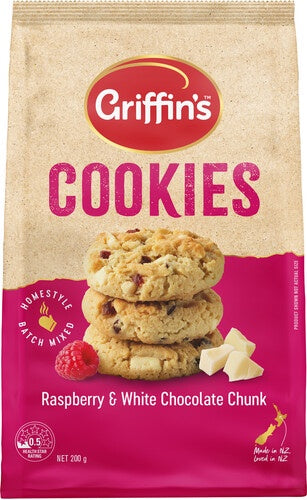 Griffins Raspberry & White Chocolate Chunk Cookies 200g