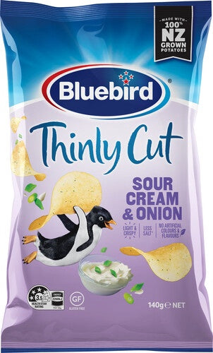 Bluebird Thinly Cut Sour Cream & Onion Potato Chips 140g