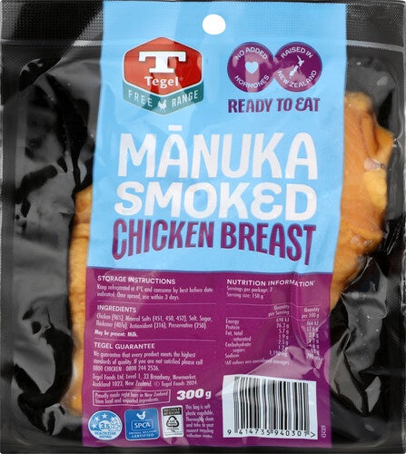 Tegel Free Range Manuka Smoked Chicken Breast 300g