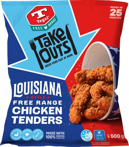 Tegel Take Outs Free Range Louisiana Chicken Tenders 500g
