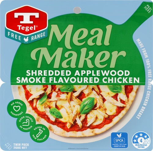 Tegel Free Range Meal Maker Shredded Applewood Smoke Flavoured Chicken 260g