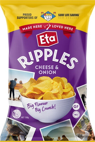 Eta Ripples Cheese & Onion Potato Chips 150g