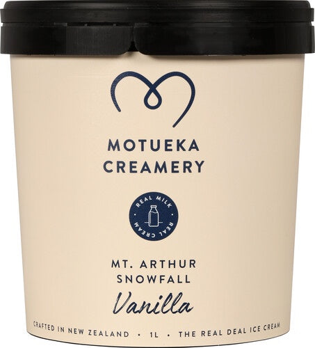 Motueka Creamery Mt Arthur Snowfall Vanilla Ice Cream 1L