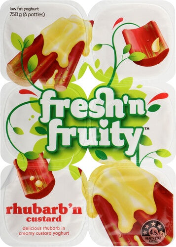 Fresh N Fruity Rhubarb N Custard Yoghurts 6pk 750g