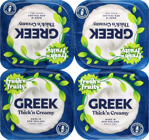 Fresh N Fruity Greek Natural Yoghurts 4pk 500g