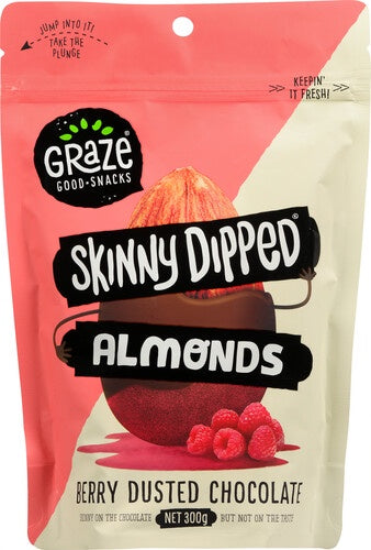 Graze Skinny Dipped Berry Dusted Dark Chocolate Almonds 300g