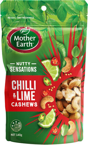 Mother Earth Nutty Sensations Chilli & Lime Cashews 140g