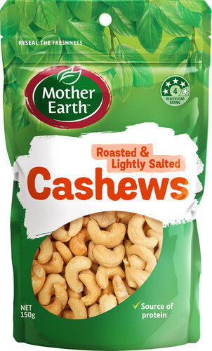 Mother Earth Cashews Lightly Salted 150g