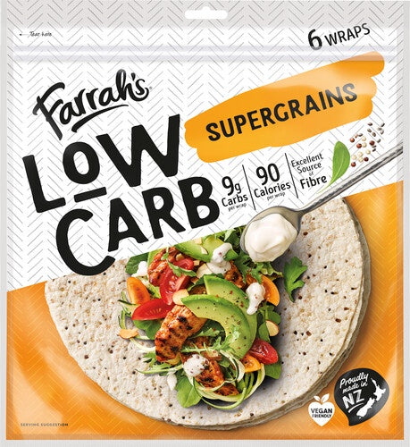 Farrah's Low Carb Supergrains Wraps 6pk