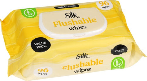 Silk Flushable Wipes 96pk