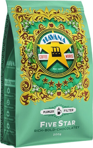 Havana Five Star Coffee Plunger/Filter 200g