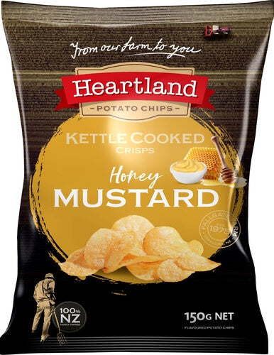 Heartland Premium Crafted Kettle Cooked Honey Mustard Crisps 150g