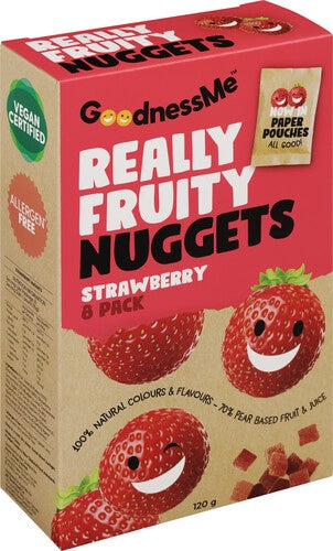 GoodnessMe Really Fruity Strawberry Fruit Nuggets 8pk 120g