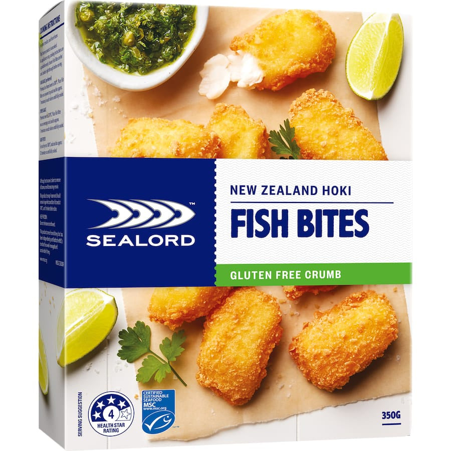 Sealord Fish Bites NZ Hoki Gluten Free 350G