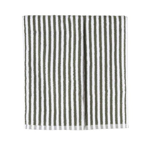 Citta Stripe Face Cloth Olive/White