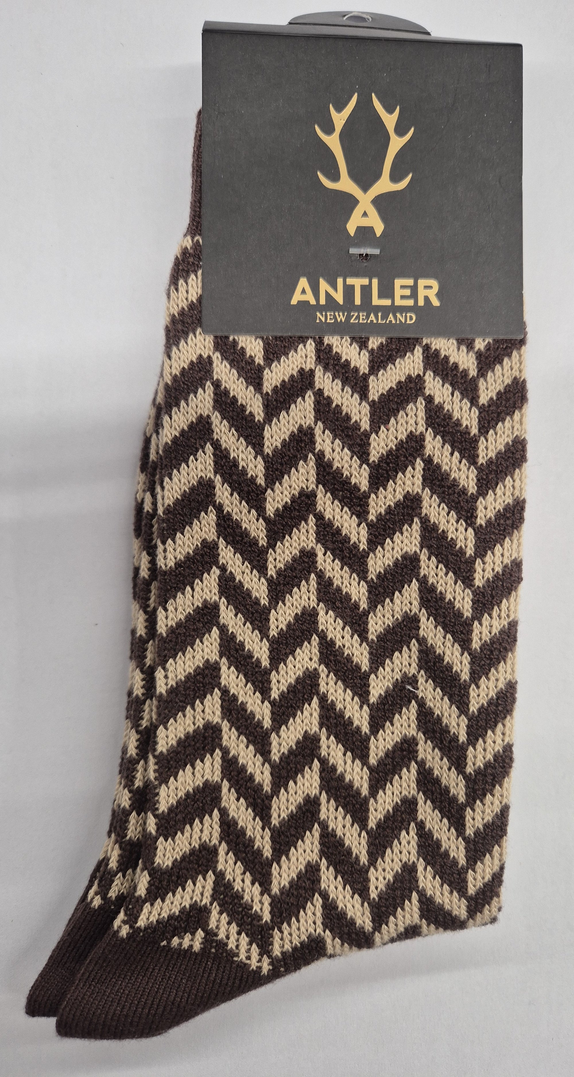 Antler Herringbone Choc Sock
