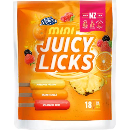 Much Moore Juicy Ice Blocks Fruit Juice Mini Licks 18Pk