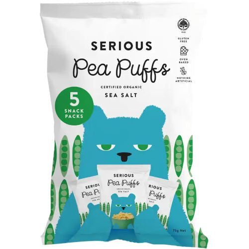 Serious Puffs Pea Snacks Sea Salt 5pk