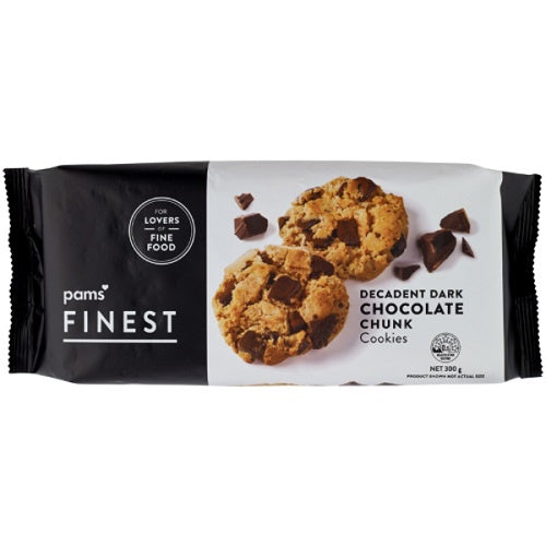 Pams Finest Decadent Dark Choc Chunk Cookies 300g