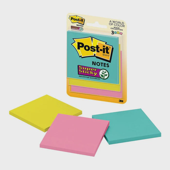 3M Super Sticky Post It Note 76 x 76mm x 3 pads