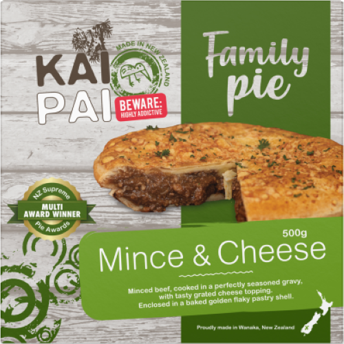 Ka Pai Mince & Cheese Family Pie 500g