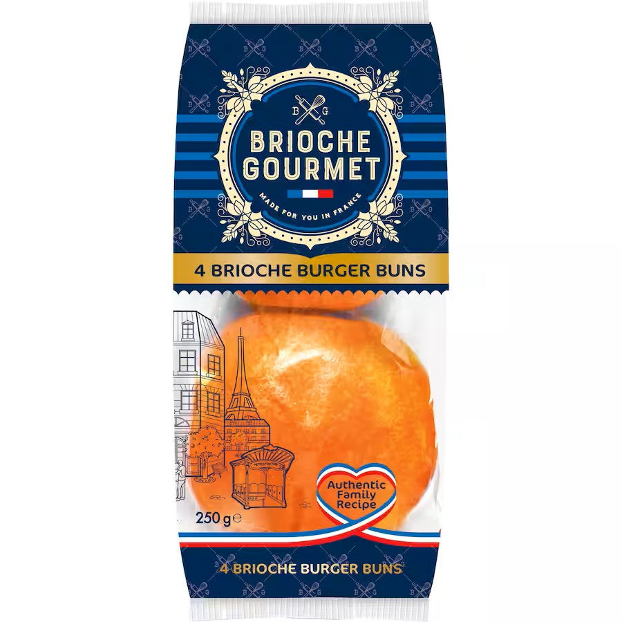 Brioche Gourmet Burger Buns 4Pk 250G