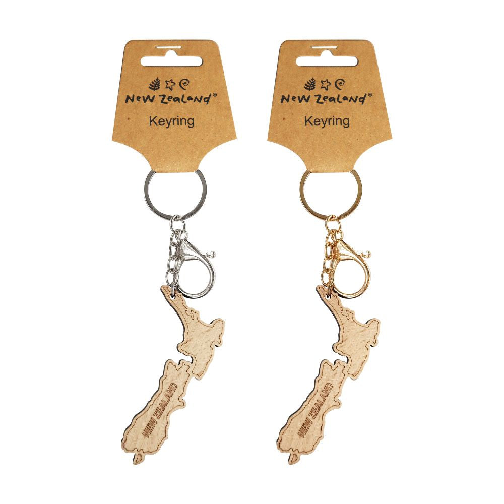 Keyring Wooden Map