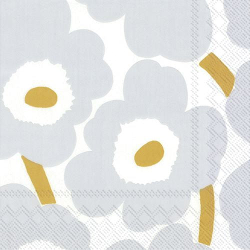 Marimekko White Silver Cocktail Serviettes