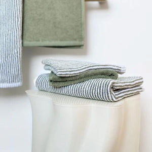 Citta Stripe Face Cloth Olive/White