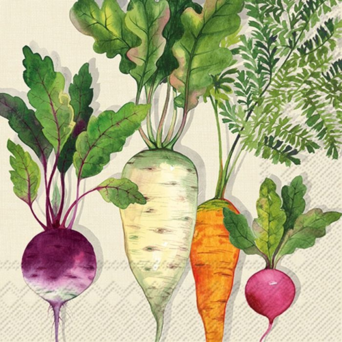 Root Vegetables Luncheon Serviettes