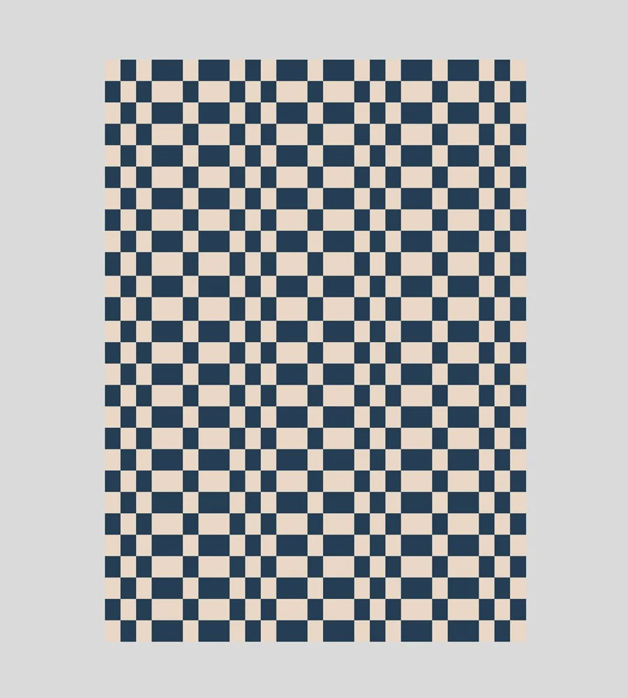 Wrapping Paper Checkers Navy