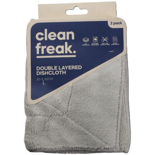 Clean Freak Microfibre Double Layer Dishcloth 2pk  $8.99