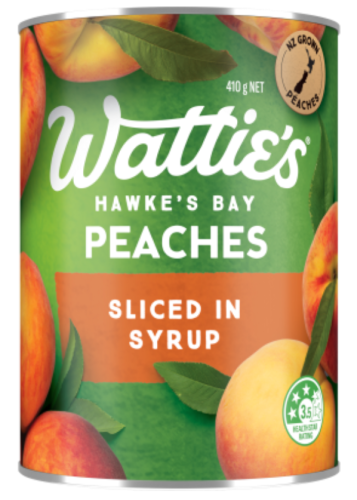 Watties Peaches Sliced In Syrup 410g