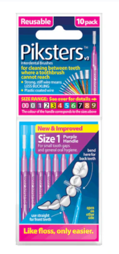 Piksters Interdental Brushes Purple Size 01 10pk