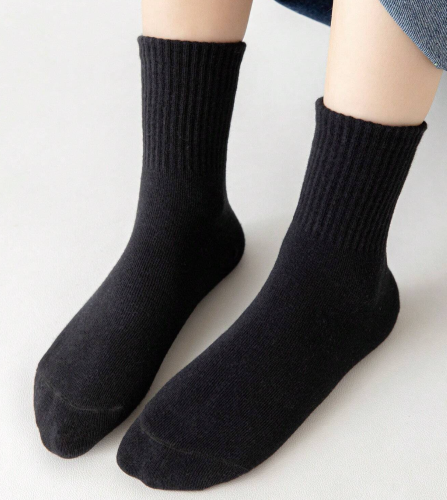 Black Mid-Calf Socks 6-10Y - 2pk