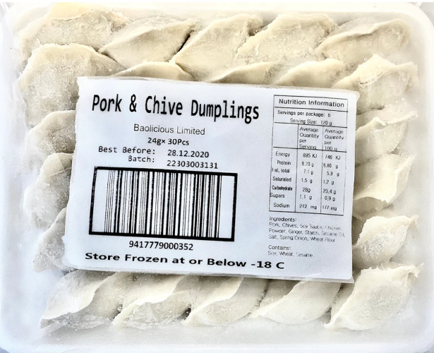 Baolicious Dumplings Pork & Chive 30pk