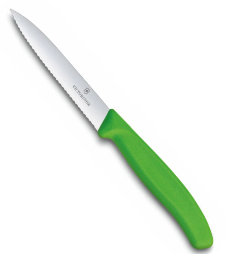 Victorinox Vegetable Knife Wavy Blade Green Handle 10cm