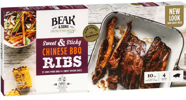 Beak & Sons Pork Ribs Chinese BBQ per kg