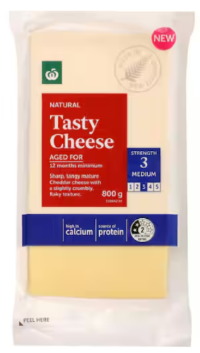 Woolworths Cheese Tasty 800g