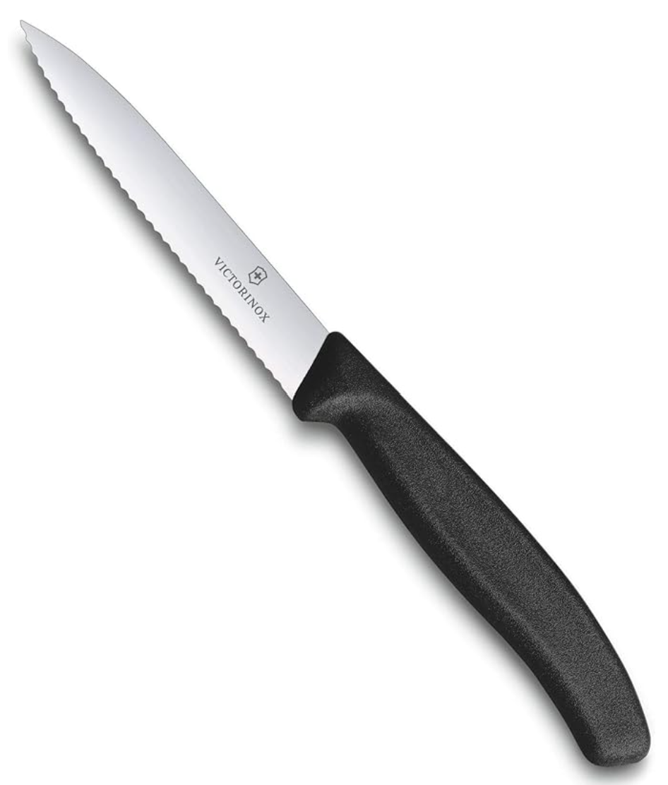 Victorinox Vegetable Knife 6.7733 - 10cm Wavy Blade Black Handle