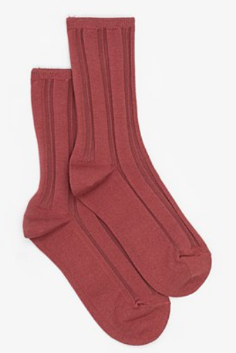 Antler Ribbed Rose Sock