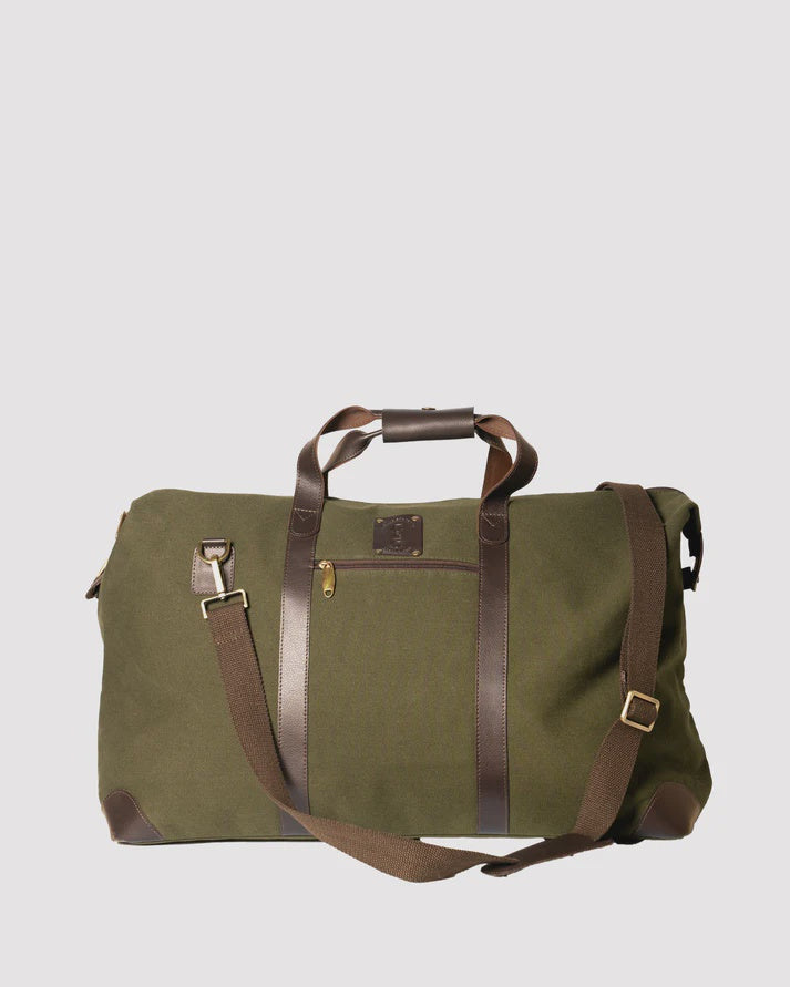 Coral and Cam Large Weekend Bag Canvas/ Leather British Olive Green