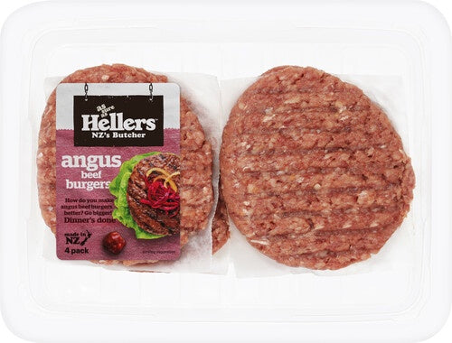 Hellers Angus Beef Burgers 4pk