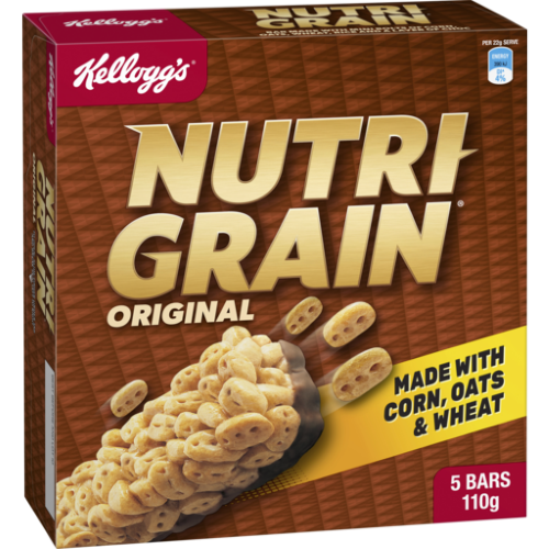 Kelloggs Nutrigrain Cereal Bars Original 5pk 110g