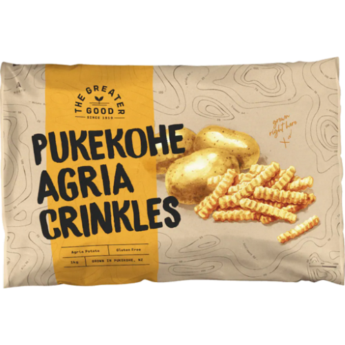 The Greater Good Pukekohe Fries Agria Straight Cut 1KG